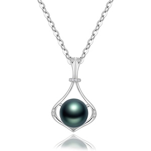 image:imageGifts for WomenTahitianBlackPearlNecklaceGift for Wife Wedding Birthday AnniversaryMom Girlfriend Her Mothers Day Valentines Day Christmas18K Gold Plated Sterling Silver Pearl Pendant NO008