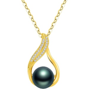 image:imageGifts for WomenTahitianBlackPearlNecklaceGift for Wife Wedding Birthday AnniversaryMom Girlfriend Her Mothers Day Valentines Day Christmas18K Gold Plated Sterling Silver Pearl Pendant NO039