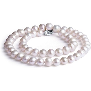 image:imageMothers Day Gifts Pearl Necklace Sterling Silver Plating 14K White Freshwater Cultured Pearl Strand  Pearl Choker Necklace  Jewelry for Women89MM