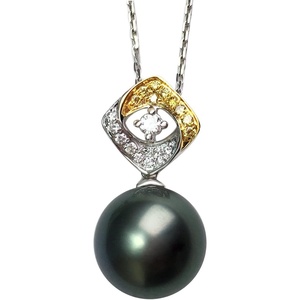 image:imageNONNYL Black Pearl Necklace Tahitian Pearl Necklace Pearl Necklaces for Women 10mm Round Black Pearl Sterling Silver Pendant 18 inch Chain  Jewelry Gifts for Wife Girlfriend Mother