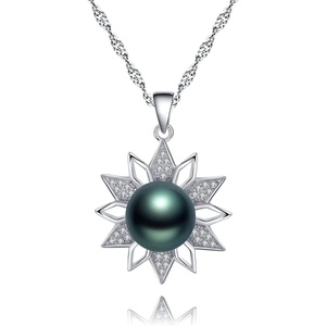 image:imageNONNYL Black Tahitian Cultured Real Pearl Pendant Necklaces for Women with Genuine AAA Quality 95mm Pearls  Platinum Gold Plated 925 Sterling Silver Necklace Fine Jewelry Gifts