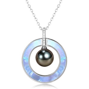 image:imageNONNYL Christmas Gifts for Women Tahitian Black Pearl Pendant Necklace Gift for Wife Wedding Birthday AnniversaryMom Girlfriend Her on Mothers Day Valentines Day 18K Gold Plated Sterling Silver