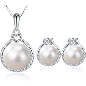 image:imageNONNYL Freshwater Cultured Pearl Necklaces Earrings Set for Women JewelryMothers Day Gifts for Mom Grandma Wife Girlfriend on Valentines Gift for Her Christmas Birthday Anniversary