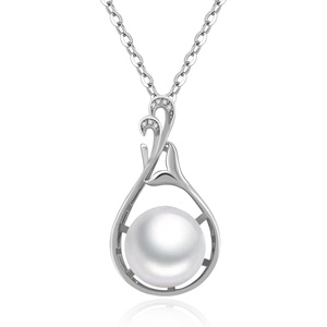 image:imageNONNYL Freshwater Cultured Pearl Pendant Necklace 910mm Round 18K Gold Plated 925 Sterling Silver  Fine Jewelry Gifts for Women Wife Mom Daughter