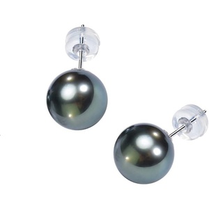 image:imageNONNYL Gifts for Wife Anniversary 18K Gold Pearl Stud Earrings for Women Genuine Handpicked Nature Tahitian Black Pearls Earring Birthday Christmas Mothers Day Valentines Jewelry Gifts18K White Gold Plated Sterling Silver