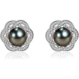image:imageNONNYL Gifts for Women Tahitian BlackPearlEarringsGift for Wife Wedding Birthday AnniversaryMom Her Mothers Day Valentines Day Christmas18K Gold Plated Sterling Silver Pearl Earring Fine Jewelry
