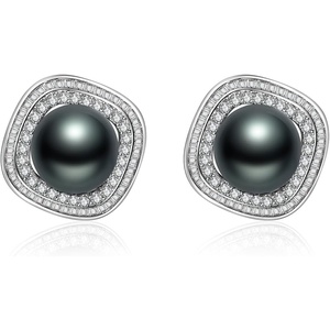 image:imageNONNYL Gifts for Women Wife Anniversary Tahitian Black Pearl Earrings Birthday Christmas Valentines Day Gifts for Wife Her Jewelry Mothers Day Gift for Mom Women