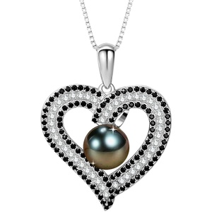 image:imageNONNYL Gifts for Women WifePearl Heart Pendant Necklace Birthday for Girlfriend Valentines Day for Wives Mothers Day for Mom Grandma Gifts for Her on Wedding Anniversary Christmas Fine JewelryTahitian Black Pearl