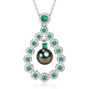 image:imageNONNYL Gifts for WomenTahitianBlackPearlNecklace Gift for Wife Wedding Birthday Anniversary  Mom Girlfriend Her on Mothers Day Valentines Day Christmas  18K Gold Plated Sterling Silver Pearls Pendant With Urquoiseblack pearl necklace