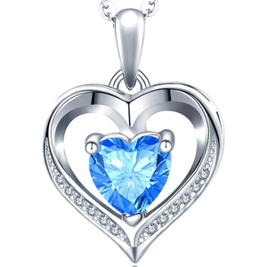 image:imageNONNYL Heart Pendant Necklace  Mothers Day Anniversary Christmas Birthday Valentines Gifts for Mom Wife Women Girlfriend Herblue