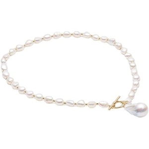 image:imageNONNYL Pearl Necklace for Women Gifts Genuine White Freshwater Cultured Pearls Pendant Necklaces Christmas Gifts for Mom Wife Her Anniversary Birthday Fine Jewelry NO25181