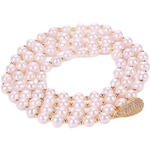 image:imageNONNYL Pearl Necklace for Women Gifts Sterling Silver Genuine White Freshwater Cultured Pearls Pendant Necklaces Christmas Gifts for Mom Wife Girlfriend Her Anniversary Birthday Fine Jewelry NO1175