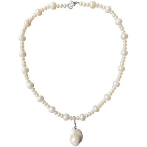 image:imageNONNYL Pearl Necklace for Women Gifts Sterling Silver Genuine White Freshwater Cultured Pearls Pendant Necklaces Christmas Gifts for Mom Wife Girlfriend Her Anniversary Birthday Fine Jewelry NO25205