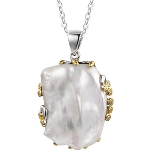 image:imageNONNYL Pearl Necklace for Women Gifts Sterling Silver Genuine White Freshwater Cultured Pearls Pendant Necklaces Christmas Gifts for Mom Wife Girlfriend Her Anniversary Birthday Fine Jewelry NO25162