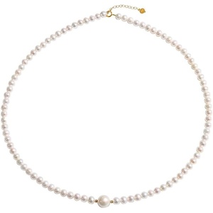 image:imageNONNYL Pearl Necklace for Women Gifts Sterling Silver Genuine White Freshwater Cultured Pearls Pendant Necklaces Christmas Gifts for Mom Wife Girlfriend Her Anniversary Birthday Fine Jewelry NO1133