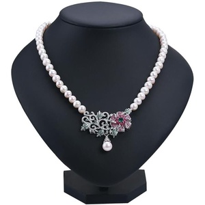 image:imageNONNYL Pearl Necklace for Women Gifts Sterling Silver Genuine White Freshwater Cultured Pearls Pendant Necklaces Christmas Gifts for Mom Wife Girlfriend Her Anniversary Birthday Fine Jewelry NO1192