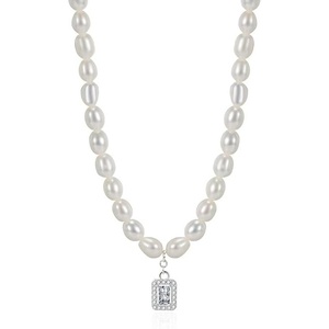 image:imageNONNYL Pearl Necklace for Women Gifts Sterling Silver Genuine White Freshwater Cultured Pearls Pendant Necklaces Christmas Gifts for Mom Wife Girlfriend Her Anniversary Birthday Fine Jewelry NO11354