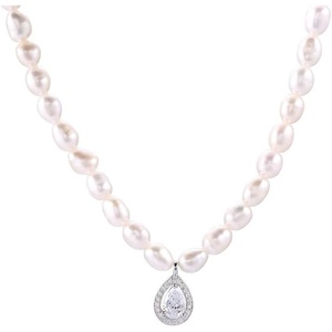 image:imageNONNYL Pearl Necklace for Women Gifts Sterling Silver Genuine White Freshwater Cultured Pearls Pendant Necklaces Christmas Gifts for Mom Wife Girlfriend Her Anniversary Birthday Fine Jewelry NO11324