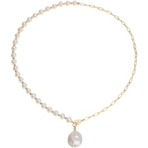 image:imageNONNYL Pearl Necklace for Women Gifts Sterling Silver Genuine White Freshwater Cultured Pearls Pendant Necklaces Christmas Gifts for Mom Wife Girlfriend Her Anniversary Birthday Fine Jewelry NO25149