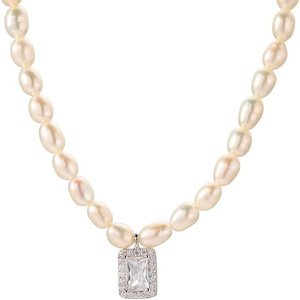 image:imageNONNYL Pearl Necklace for Women Gifts Sterling Silver Genuine White Freshwater Cultured Pearls Pendant Necklaces Christmas Gifts for Mom Wife Girlfriend Her Anniversary Birthday Fine Jewelry NO11332