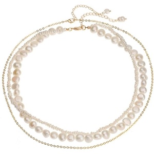image:imageNONNYL Pearl Necklace for Women Gifts Sterling Silver Genuine White Freshwater Cultured Pearls Pendant Necklaces Gifts for Mom Wife Her Christmas Anniversary Birthday Fine Jewelry NO1183