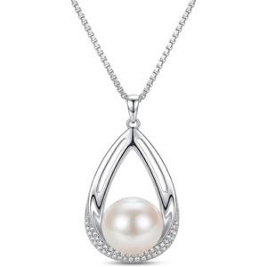 image:imageNONNYL Real Pearl Necklace S925 Sterling Silver Teardrop Cultured Pearl Pendant Christmas Jewelry Gifts for Women Her Elegant Anniversary Birthday Gifts for Wife Mom With Luxury Gift Box