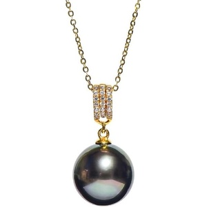 image:imageNONNYL Real Pearl Necklaces for Women With Genuine AAAA Quality 1011mm Tahitian Black Pearls Pendant Necklace  925 Sterling Silver Plated 18K Gold Pearl Gifts for Women Her Grandma Wife