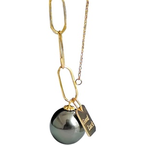 image:imageNONNYL Real Pearl Pendant Necklace for Women with Genuine AAAA Quality 910mm Black Tahitian Cultured Pearls  Platinum Gold Plated 925 Sterling Silver Fine Jewelry Gift for Her