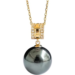 image:imageNONNYL Real Pearl Pendant Necklaces for Women With Genuine AAAA Quality 910mm Black Tahitian Cultured Pearls  Platinum Gold Plated 925 Sterling Silver Necklace Fine Jewelry Gifts for Her