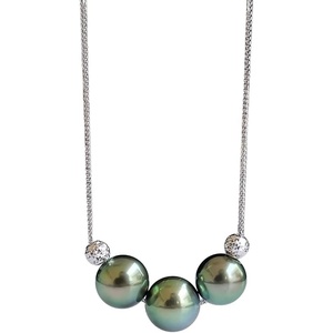image:imageNONNYL Real Pearl Pendant Necklaces for Women with Genuine AAAA Quality 89mm Black Tahitian Cultured Pearls  Platinum Gold Plated 925 Sterling Silver Necklace Fine Jewelry Gifts