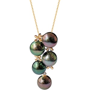 image:imageNONNYL Real Pearl Pendant Necklaces for Women with Genuine AAAA Quality 910mm Black Tahitian Cultured Pearls  Platinum Gold Plated 18K Necklace Fine Jewelry Gifts for Her