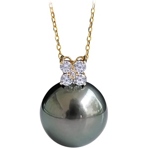 image:imageNONNYL Real Pearl Pendant Necklaces for Women with Genuine AAAA Quality 910mm Black Tahitian Cultured Pearls  Platinum Gold Plated 18K Necklace Fine Jewelry Gifts