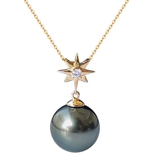 image:imageNONNYL Real Pearl Pendant Necklaces for Women with Genuine AAAA Quality Black Tahitian Cultured Pearls 910mm  Platinum Gold Plated 925 Sterling Silver Necklace Fine Jewelry Gifts