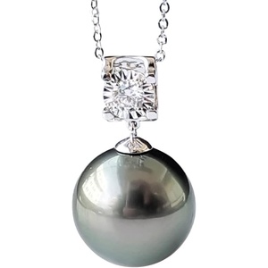 image:imageNONNYL Real Tahitian Black Pearl Necklaces for Women1011mm With 18 inch Chain Christmas Gifts for Mom Wife Girlfriend Anniversary Birthday Jewelry Gifts for Her