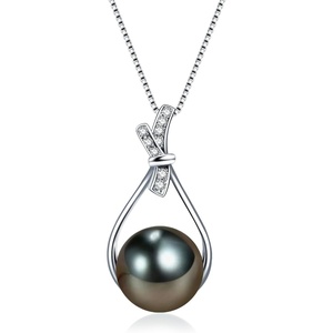 image:imageNONNYL Real Tahitian Black Pearl Pendant Necklaces for Women amp 1112mm Round 18K Gold Plated 925 Sterling Silver  Fine Jewelry Gifts for Women Wife Mom Daughter