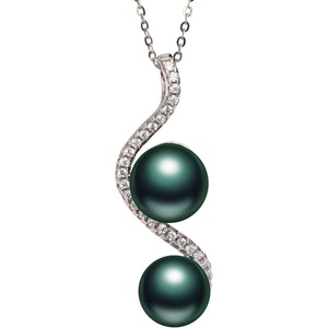 image:imageNONNYL Real Tahitian Cultured Black Pearl Necklace Pearl Pendant Necklaces for Women 10mm Round Black Pearls Sterling Silver 18 inch Chain  Fine Jewelry Gifts for Wife Girlfriend Mother