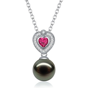 image:imageNONNYL Tahitian Black Pearl Necklace  Womens Elegant Fine Jewelry Gift for Wife Mom Birthday Anniversary Mothers Day Valentines Day Christmasblack pearl