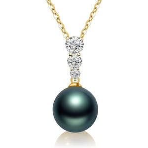 image:imageNONNYL Tahitian Black Pearl Necklace 18K Gold Plated 925 Sterling Silver for Women  Gifts for Mom Wife Anniversary Mothers Day Birthday Christmas Valentines Day