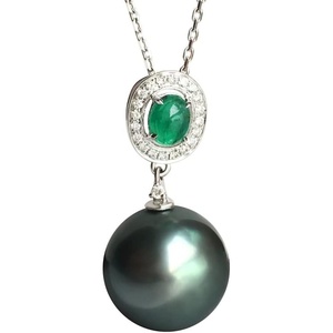 image:imageNONNYL Tahitian Black Pearl Necklace Pearl Pendant Necklaces for Women 10mm Round Black Pearl Sterling Silver Pendant 18 inch Chain  Jewelry Gifts for Wife Girlfriend Mother