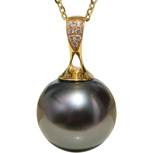 image:imageNONNYL Tahitian Black Pearl Necklace for Women Fine Jewellery Round AAAA 1011mm Pearls  Pearl Pendant Necklace Gift for Women Her Grandma Wife