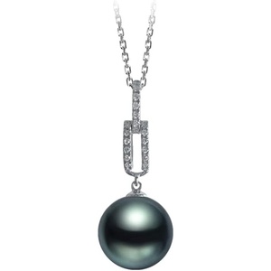 image:imageNONNYL Tahitian Black Pearl Necklace for Women Pearls Pendant Necklace 1112mm Round Pearl Sterling Silver Pendant 18 inch Chain  Jewelry Gifts for Women Wife Mom Her Grandma Daughter