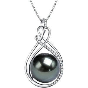 image:imageNONNYL Tahitian Black Pearl Necklaces for Women Round AAAA 10mm Pearls Real South Sea Cultured Pearl Pendant Necklace Fine Jewelry Gift for Womens Her Grandma Wife