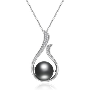 image:imageNONNYL Tahitian Black Pearls Authentic South Sea Pearl Pendant Necklace 117mm Round 18K Gold Plated 925 Sterling Silver  Fine Jewelry Gifts for Women Wife Mom Daughter
