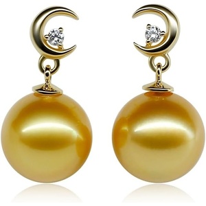 image:imageNONNYL Wife Jewelry 18K Gold Earrings  Genuine South Sea Golden Pearl Jewelry Earrings for Women Birthday Jewelry for Girlfriend Valentines Day for Wife NO1157
