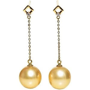image:imageNONNYL Wife Jewelry 18K Gold Earrings  Genuine South Sea Golden Pearl Jewelry Earrings for Women Birthday Jewelry for Girlfriend Valentines Day for Wife NO1178