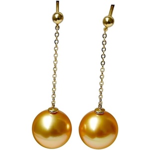 image:imageNONNYL Wife Jewelry 18K Gold Earrings  Genuine South Sea Golden Pearl Jewelry Earrings for Women Birthday Jewelry for Girlfriend Valentines Day for Wife NO1135