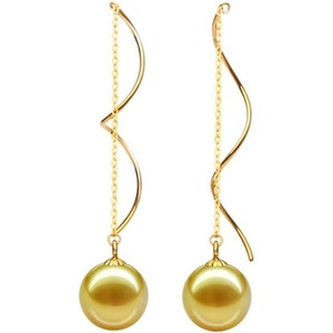 image:imageNONNYL Wife Jewelry 18K Gold Earrings  Genuine South Sea Golden Pearl Jewelry Earrings for Women Birthday Jewelry for Girlfriend Valentines Day for Wife NO1259