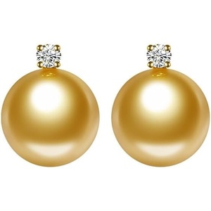 image:imageNONNYL Wife Jewelry 18K Gold Earrings  Genuine South Sea Golden Pearl Jewelry Earrings for Women Birthday Jewelry for Girlfriend Valentines Day for Wife NO1261