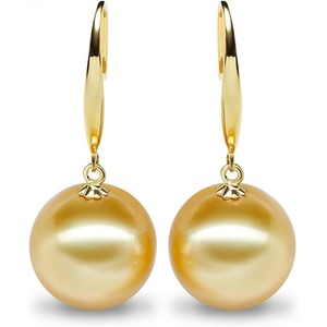 image:imageNONNYL Wife Jewelry 18K Gold Earrings  Genuine South Sea Golden Pearl Jewelry Earrings for Women Birthday Jewelry for Girlfriend Valentines Day for Wife NO1141