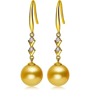 image:imageNONNYL Wife Jewelry 18K Gold Earrings  Genuine South Sea Golden Pearl Jewelry Earrings for Women Birthday Jewelry for Girlfriend Valentines Day for Wife NO1271